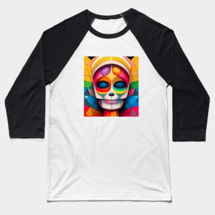 Sugar Skull Rainbow God Painting Baseball T-Shirt